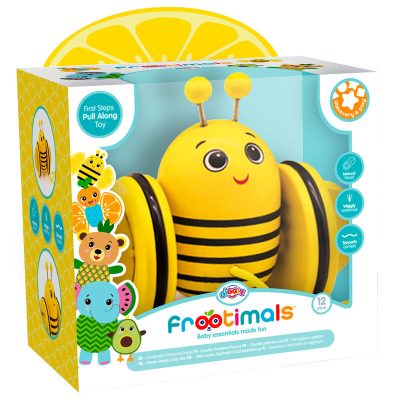 Frootimals Bizzy Lemonbee wooden first steps pull along toy