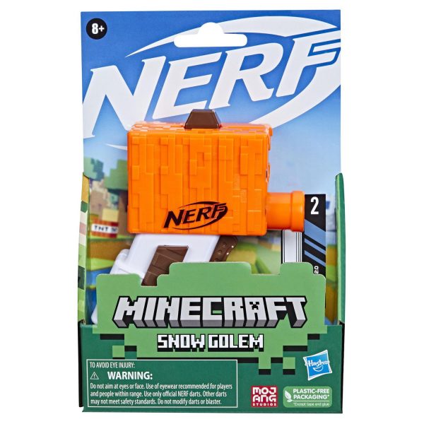 Nerf MicroShots Minecraft Snow Golem Mini Blaster, Minecraft Snow Golem Mob Design - Image 3