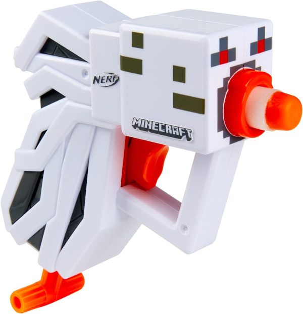 Hasbro Nerf MicroShots Minecraft Ghast Mini Blaster, Minecraft Ghast Mob Design, includes 2 Official Nerf Elite Darts, Pull-Down Priming Handle, F4421 - Image 4