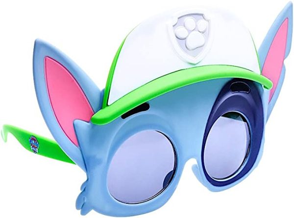 Sun-Staches Costume Sunglasses Rocky Paw Patrol Party Favors UV400 Blue, Pink, Green, White, 8"