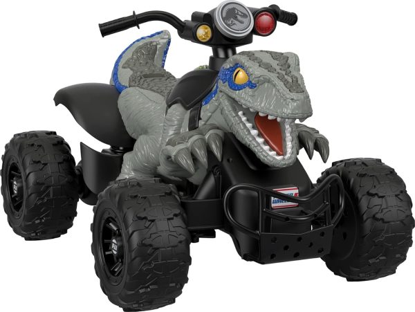 Power Wheels Jurassic World Dino Racer, blue, 12V battery-powered ride-on vehicle for kids ages 3 and up - Image 3