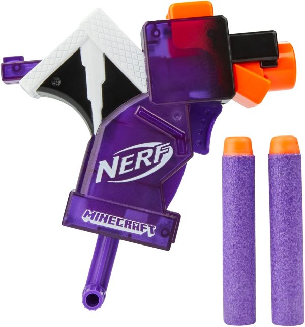 Hasbro Nerf MicroShots Minecraft Ender Dragon Mini Blaster, Minecraft Dragon Mob Design, Includes 2 Official Nerf Elite Darts, Priming Handle, F4423 - Image 4