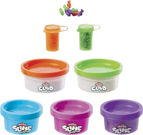 Hasbro Play-Doh Nickelodeon Slime Rockin' Mix-ins Kit for Kids 4 Years and Up with 5 Colors and 3 Mix-in Bead Varieties, Non-Toxic, F1816 - Image 4