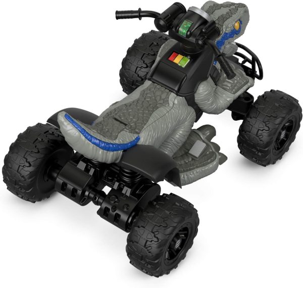 Power Wheels Jurassic World Dino Racer, blue, 12V battery-powered ride-on vehicle for kids ages 3 and up - Image 2