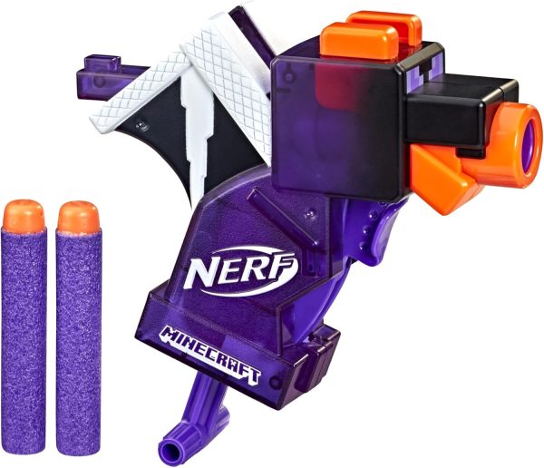 Hasbro Nerf MicroShots Minecraft Ender Dragon Mini Blaster, Minecraft Dragon Mob Design, Includes 2 Official Nerf Elite Darts, Priming Handle, F4423 - Image 6