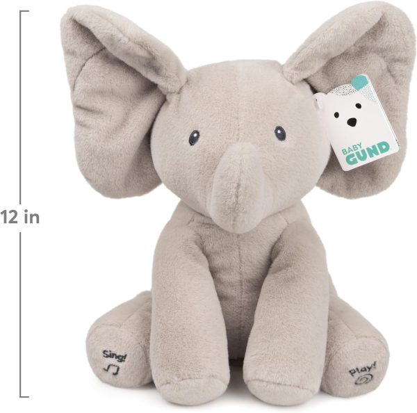 Baby GUND Official Animated Flappy The Elephant Stuffed Animal Baby Toy Plush for Baby Boys and Girls, Gray, 12" (Song Styles May Vary) - Image 2