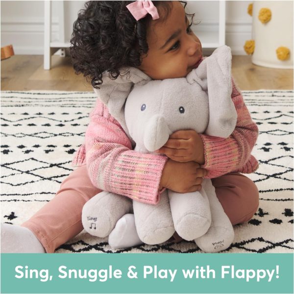 Baby GUND Official Animated Flappy The Elephant Stuffed Animal Baby Toy Plush for Baby Boys and Girls, Gray, 12" (Song Styles May Vary) - Image 4