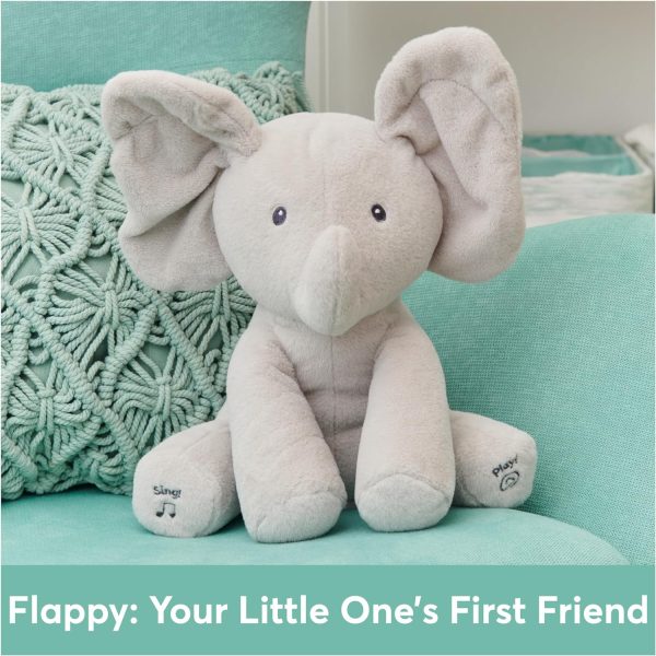 Baby GUND Official Animated Flappy The Elephant Stuffed Animal Baby Toy Plush for Baby Boys and Girls, Gray, 12" (Song Styles May Vary) - Image 3