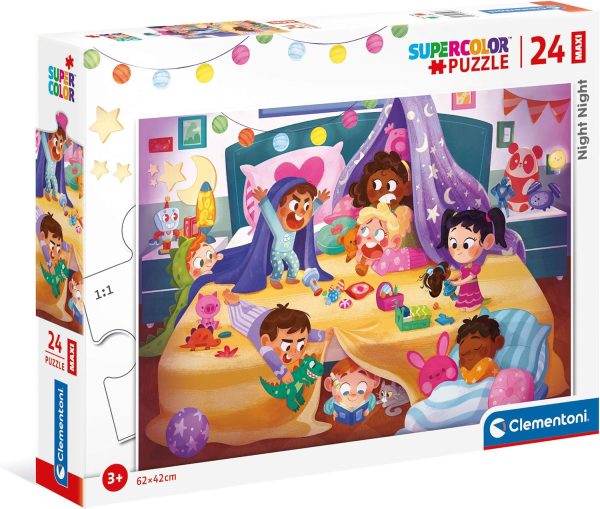 Clementoni 24213, Nighty Night Maxi Puzzle for Children - 24 Pieces, Ages 3 Years Plus