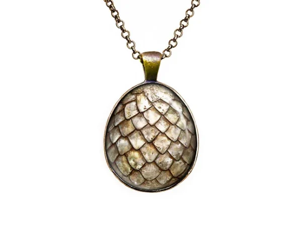 Glass Dome Necklace Dragon Egg Pendant Necklace Game of Thrones Dragon Egg Necklace silver color