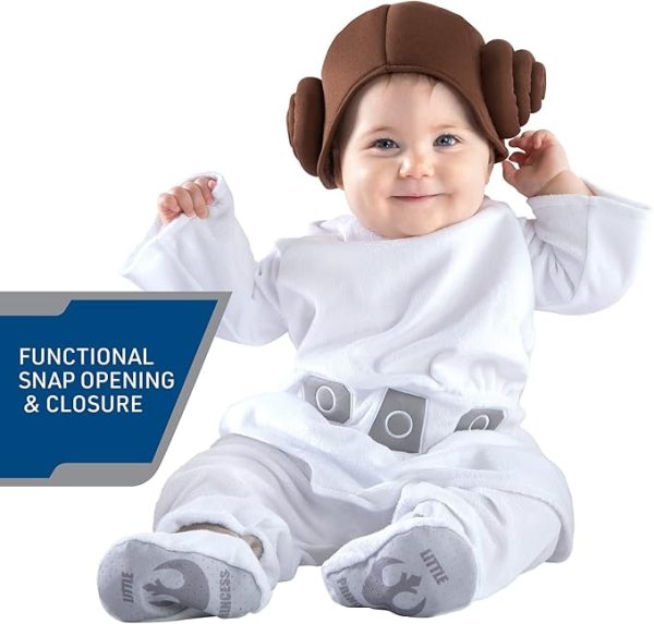 STAR WARS OFFICIAL PRINCESS LEIA HALLOWEEN COSTUME FOR BABIES - Poly Jersey Tunic And Pants With Hair Buns Cap And Booties - Image 3