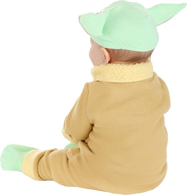 STAR WARS OFFICIAL GROGU HALLOWEEN COSTUME FOR BABIES - Minky Coat and Pants with Cap and Booties 6-12 M - Image 2