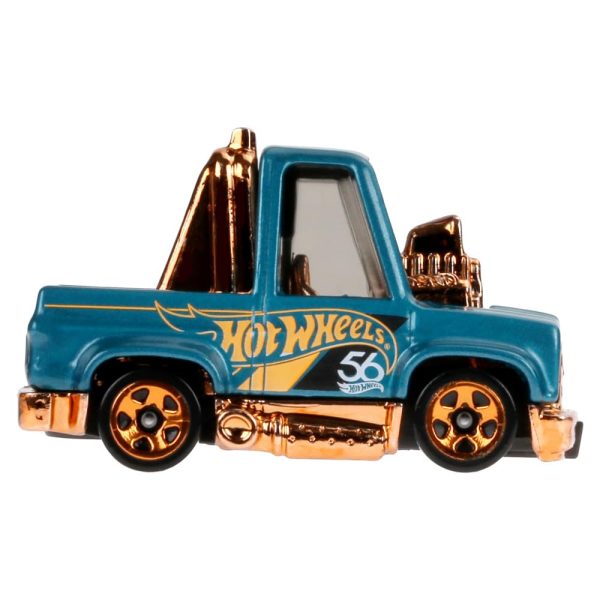 Hot Wheels 1:64 Scale Die-Cast Toy Car or Truck with Turquoise- & Copper-Colored Deco Toon'd 83 Chevy Silverado - Image 2