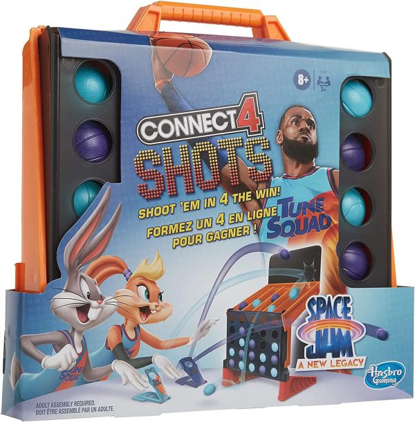 Hasbro Connect 4 Shots: Space Jam A New Legacy Edition Game, Inspired by The Movie with Lebron James, Fast-Action Game for Kids Ages 8 and Up, Bilingual