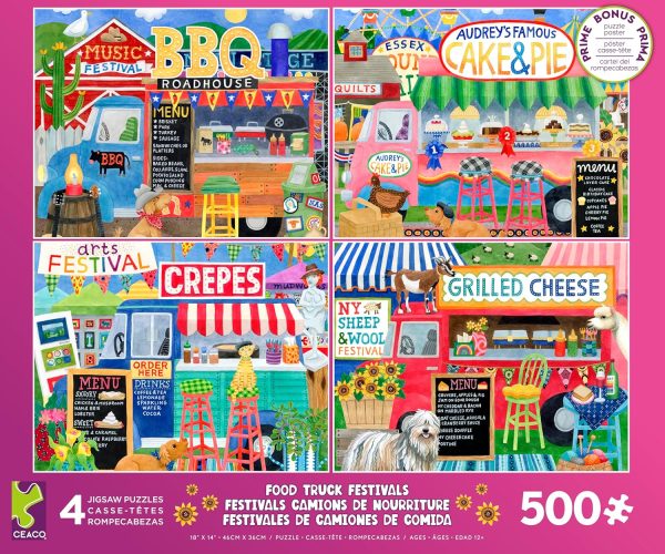 Ceaco - 4 in 1 Multipack - Food Trucks - (4) 500 Piece Jigsaw Puzzles - Image 2